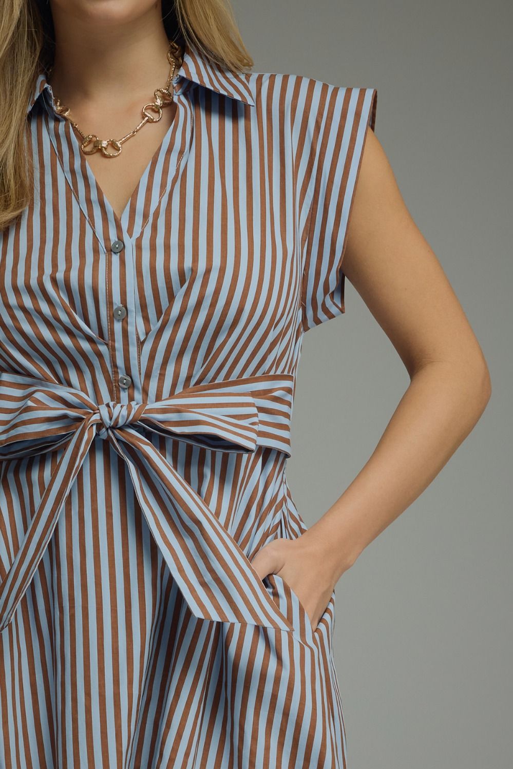 Molly Blue/Brown Striped Dress