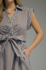 Molly Blue/Brown Striped Dress