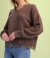 Dawson Brown Lace Detail Sweater