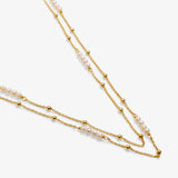 A Littles & Co Double Layered Pearl Chain Necklace