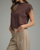 Teddy Brown Mock Neck Sweater