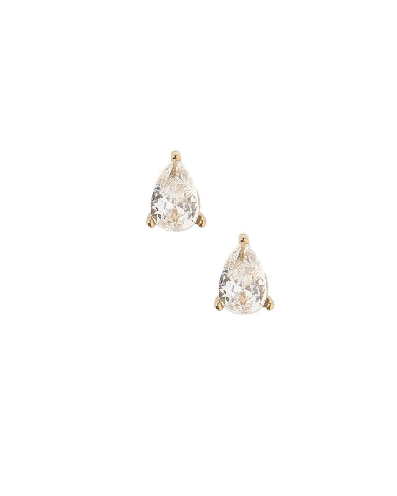 Screwback Stud Earrings - Paige Pear Gold