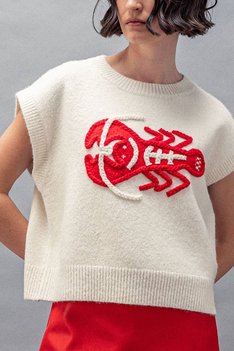 Larry The Lobster Coastal Knit Top