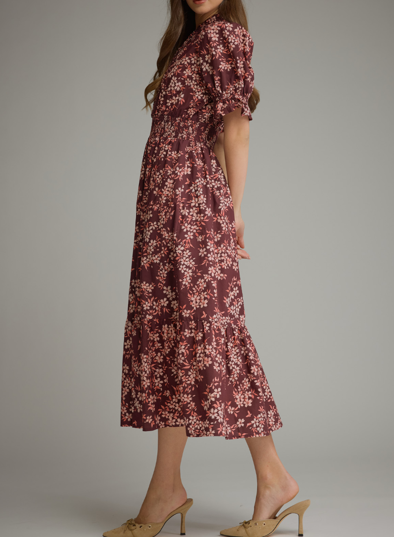 Willow Burgundy Floral Dress