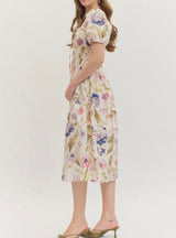 Grace Botanical Print Midi Dress