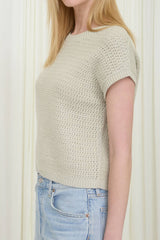 Ginny Light Olive Short Sleeve Sweater