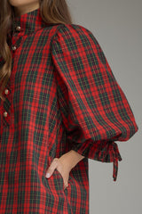 Ellie Plaid 3/4 Sleeve Dress