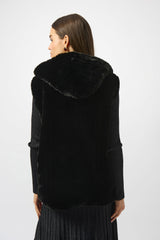 JR Faux Fur Textured Stripe Vest