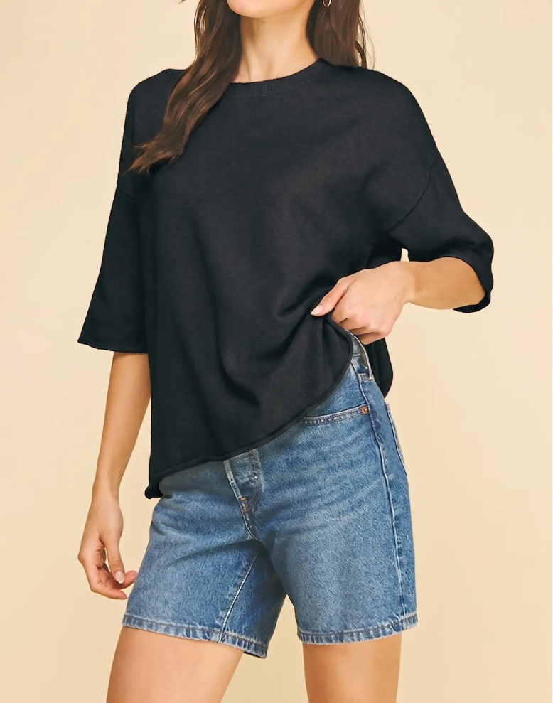 Ellie Oversized Short Sleeve Sweater
