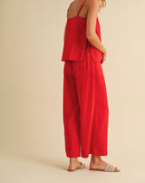 Ruby Red Cami & Wide Leg Pant Set