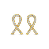 Gold Pave Ribbon Studs
