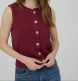 Burgundy Raw Edge Sweater Vest