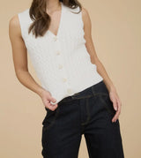 Jenna Cable-Knit Sweater Vest