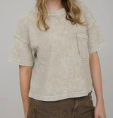 Melina Washed Ribbed Short Sleeve Tee