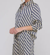 Corbin Navy Print Top