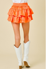 Game Day Sunkist Ruffled Skort