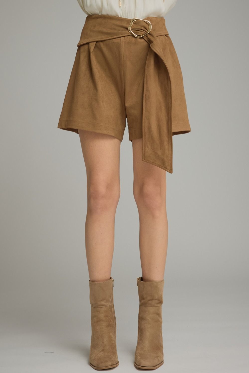 Molly Faux Suede Belted Shorts