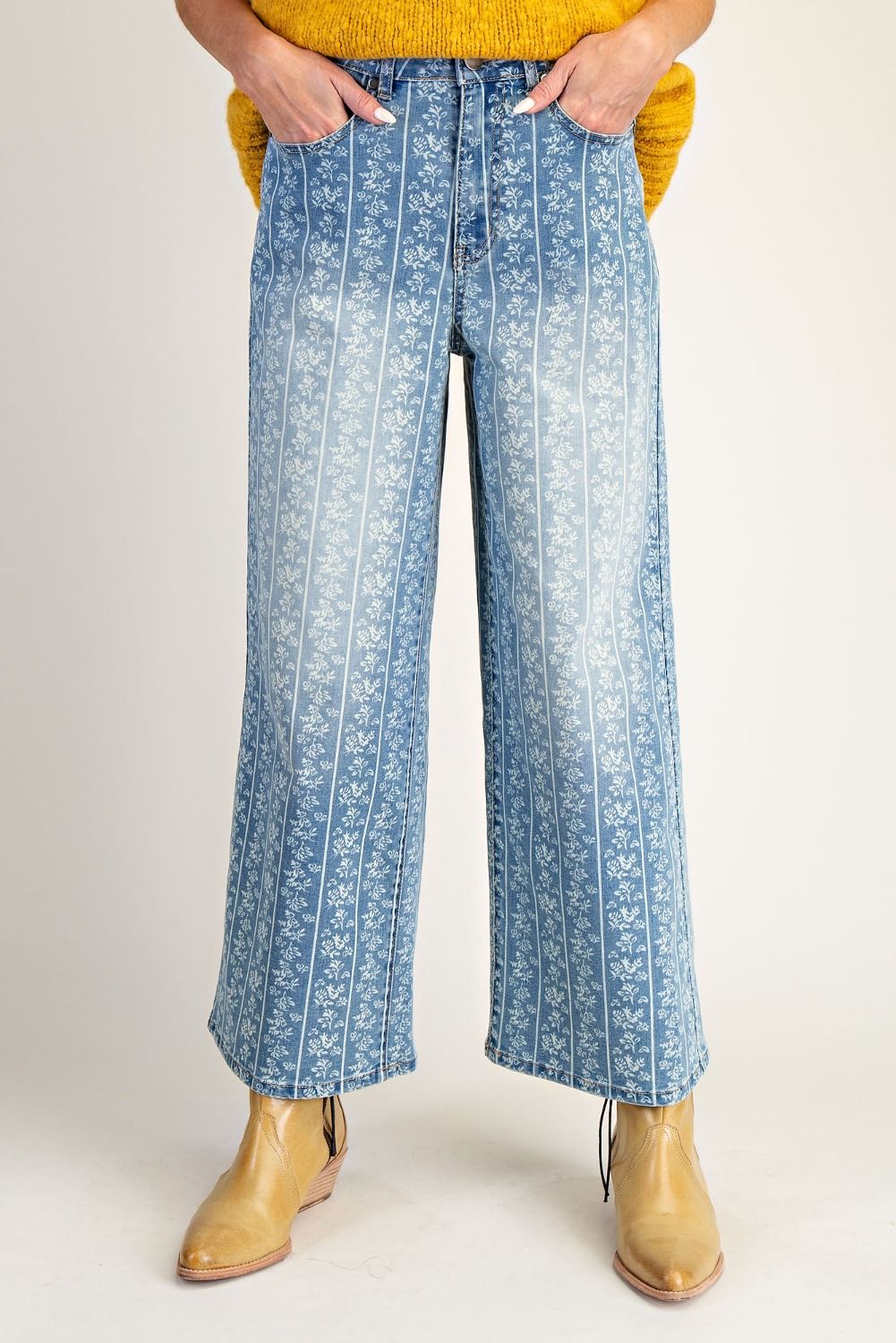 Joelee Printed Washed Denim