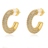 Sahira Gold Demi Pave Hoops