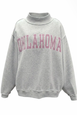 Oklahoma Crimson Mock Neck Top