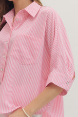 Pamela Pink Striped Top
