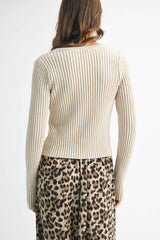Katie Ribbed Button-Up Cardigan