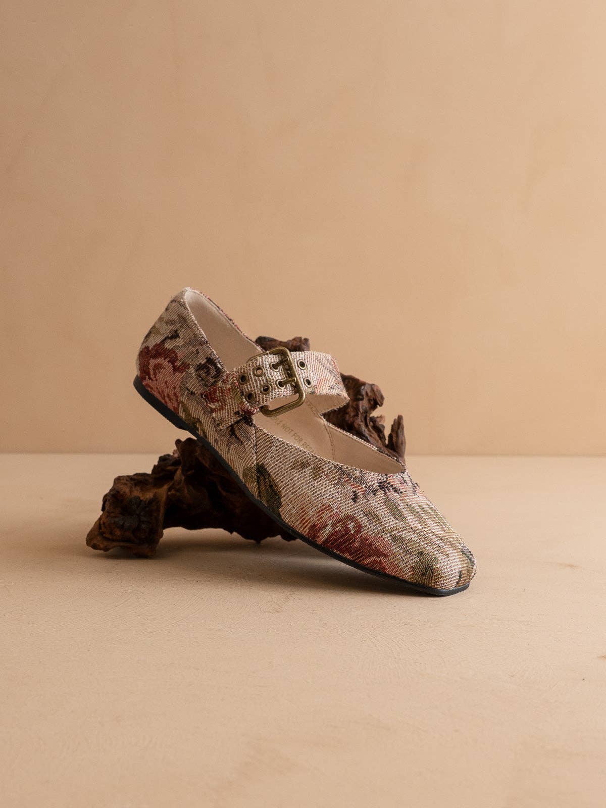 Mauve Tapestry Ballet Flat with Buckle