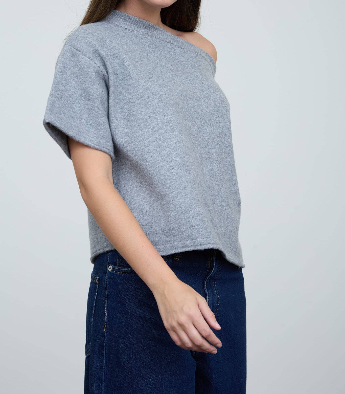Sara Off Shoulder Boxy Sweater Top
