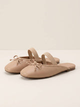 Ballet Mule Flats with Bow Detail