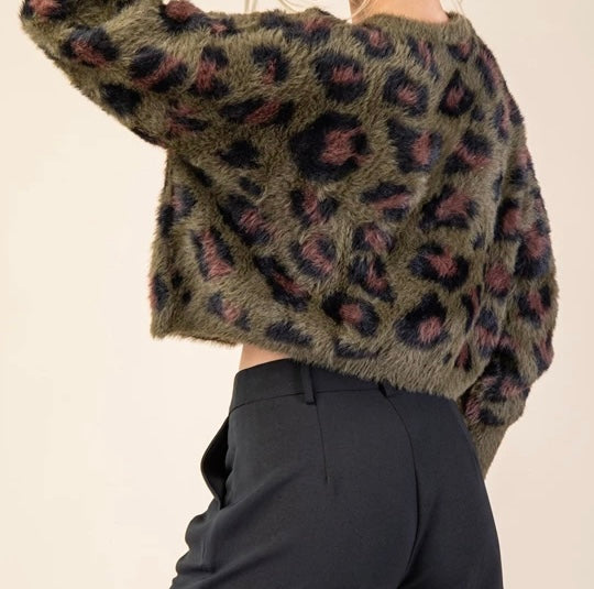 Lindsey Olive Leopard Sweater