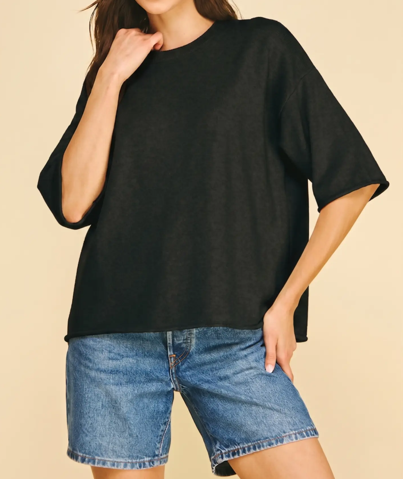 Ellie Oversized Short Sleeve Sweater