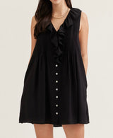 Corie Sleeveless Ruffle Trim Dress