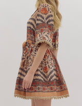 Elizabeth Print Mini Dress