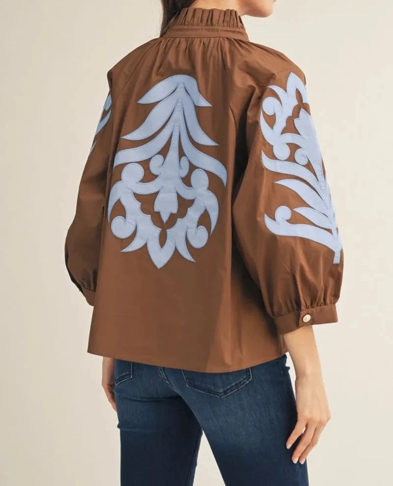 Joanne Baroque Appliqué Top