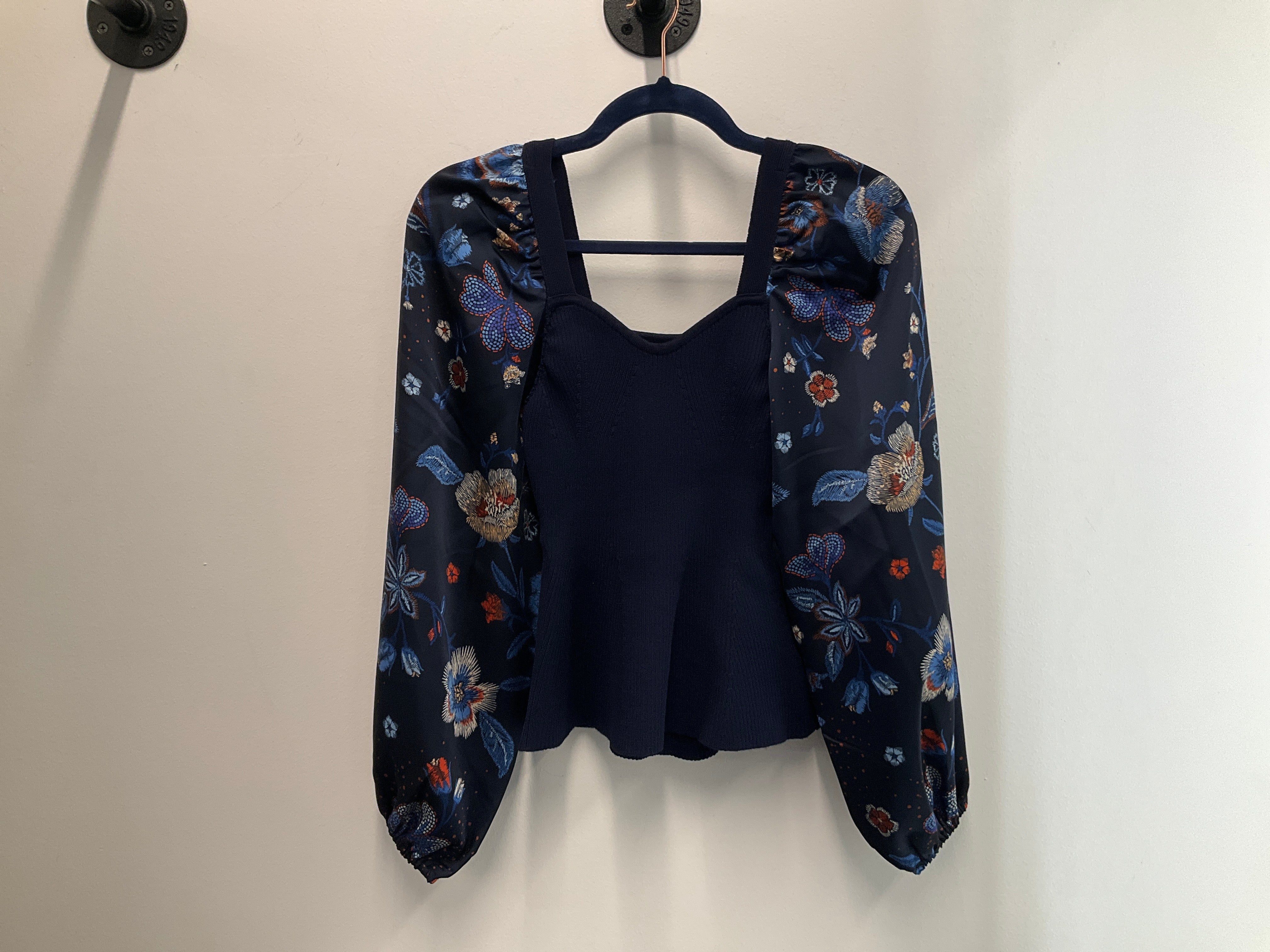 Matilda Navy Multi Print Sleeve Top