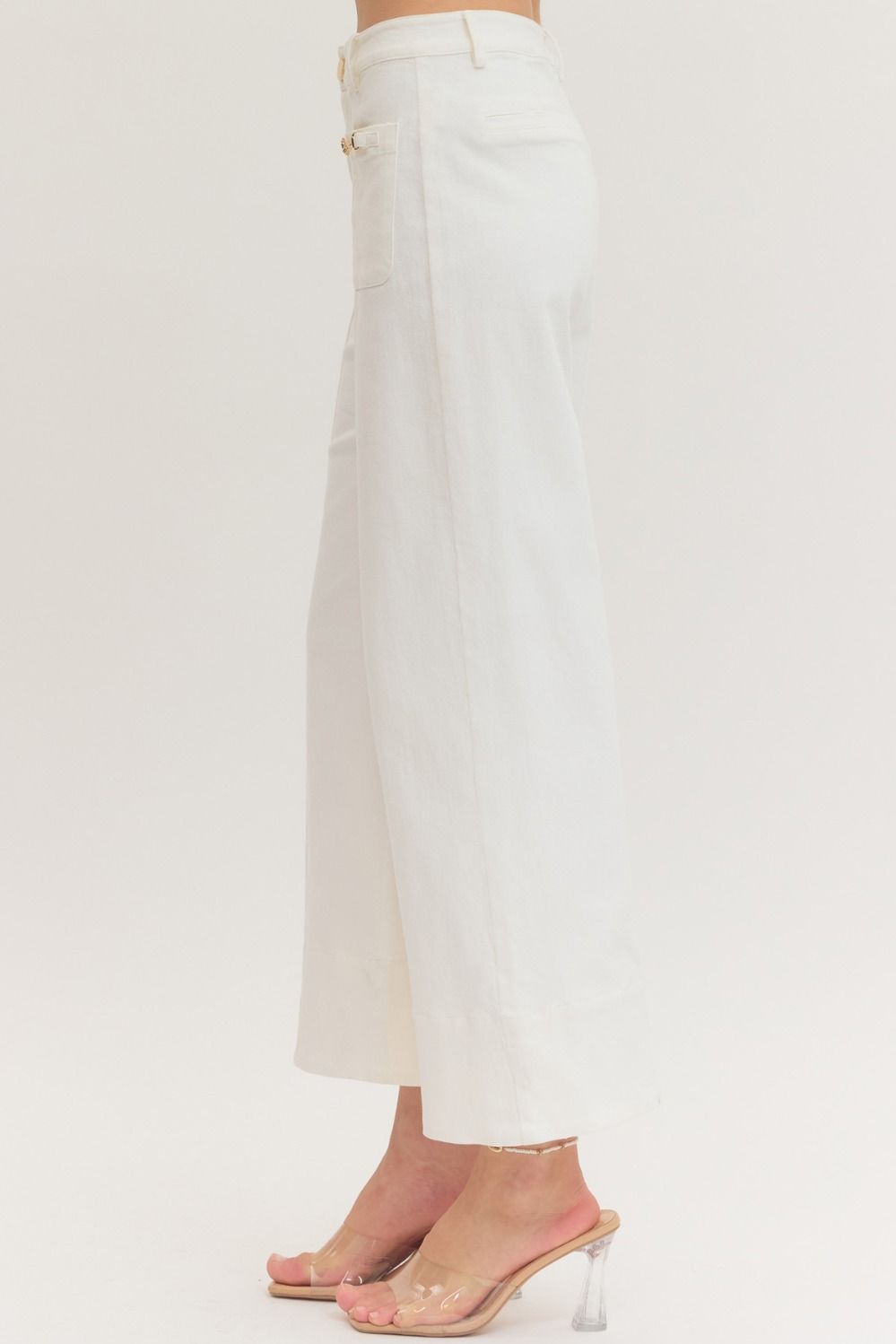 Rickie Wide Leg Pant With Horsebit Detail