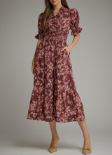 Willow Burgundy Floral Dress