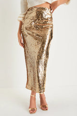 Danna Gold Sequin Skirt