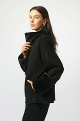 JR Sweater Knit Coat With Fur Trim