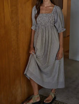 Baylee Linen Stripe Midi Dress