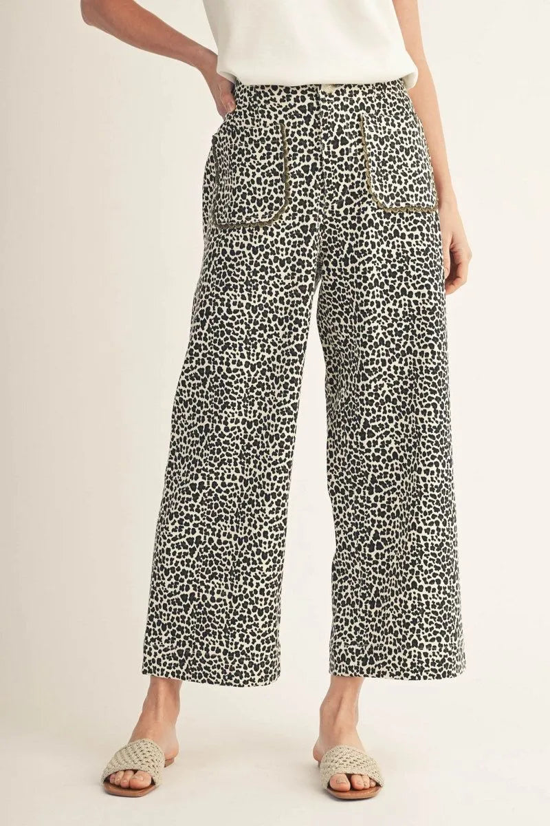 Samantha Wide Leg Leopard Pants
