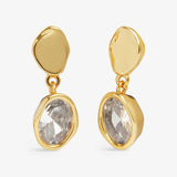 A Littles & Co Molten Cubic Zirconia Stud Earrings In Gold-Tone Plating