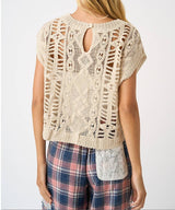 Zoee Crochet Short Sleeve Top