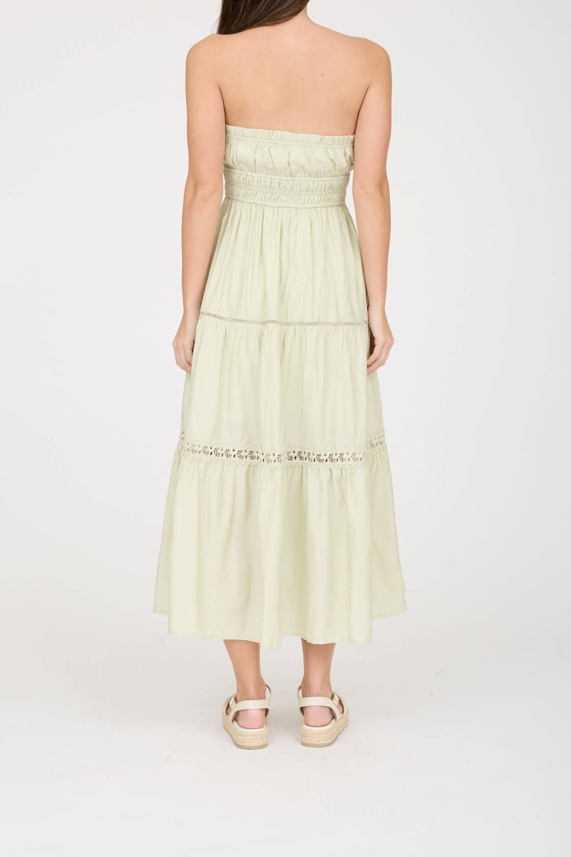 Francine Front Tie Strapless Midi Dress