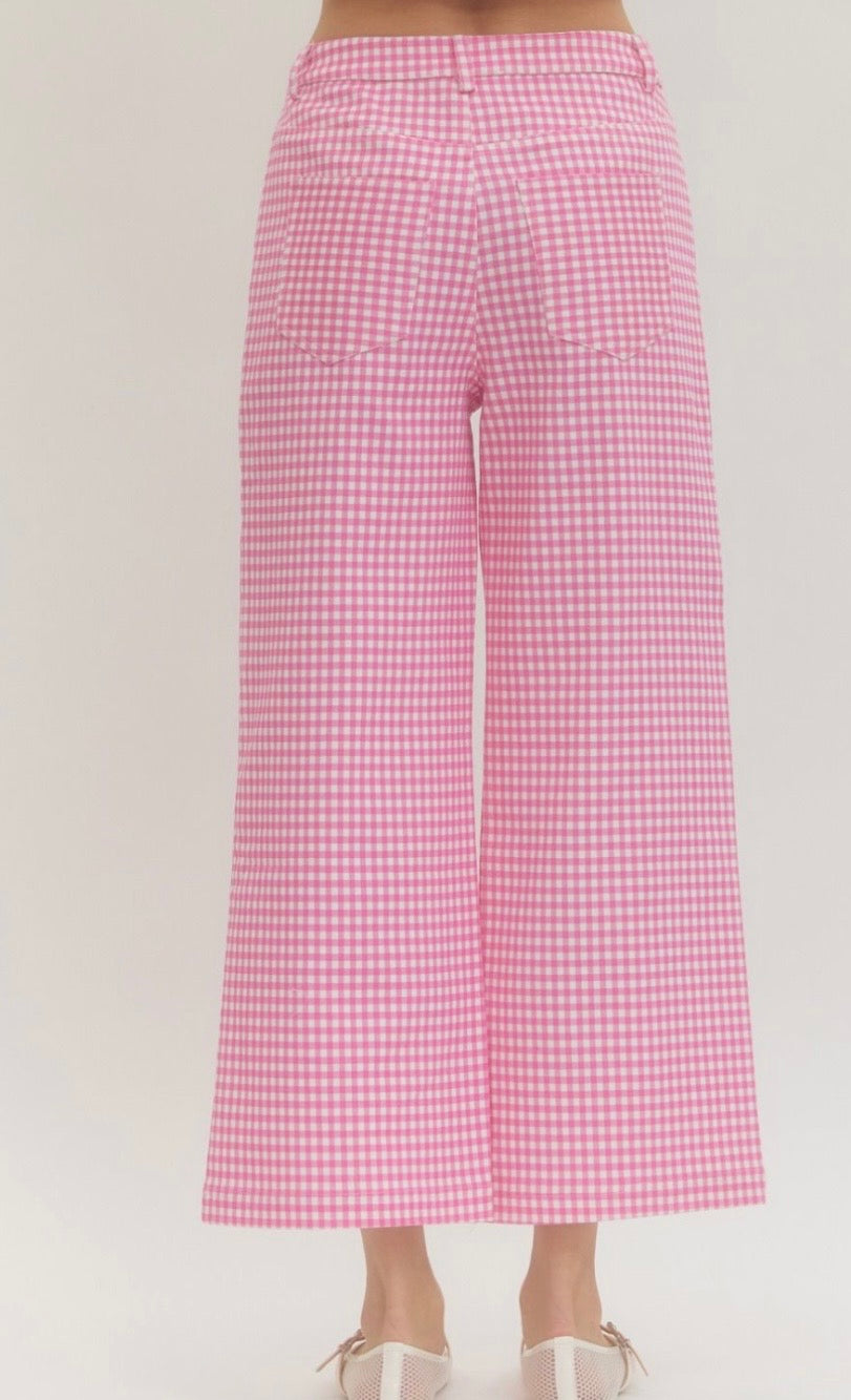 Joanie Gingham Straight Leg Pant