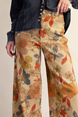 Tayler Floral Print Washed Pant