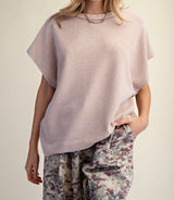 Mushroom Ribbed Boxy Tee