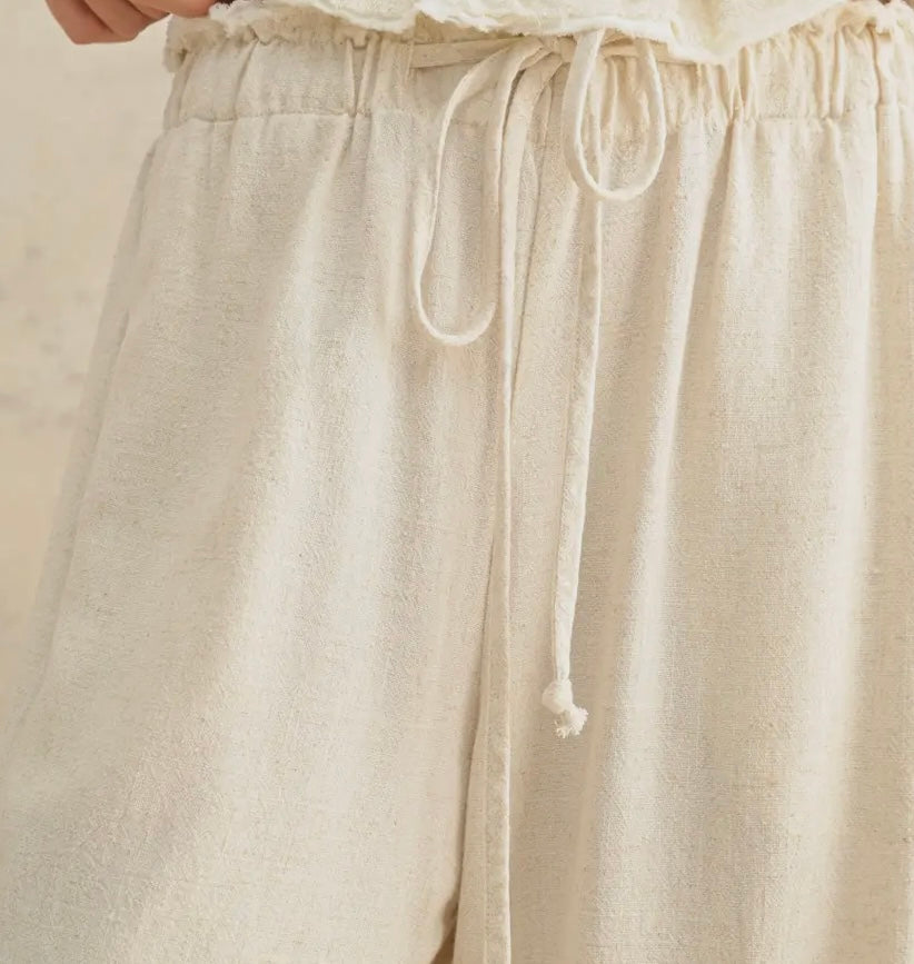 Mindy Linen Elastic Waist Pants