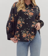 Bethany Floral Print Long-Sleeve Top