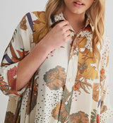 Irene Ivory Flower Print Oversized Top